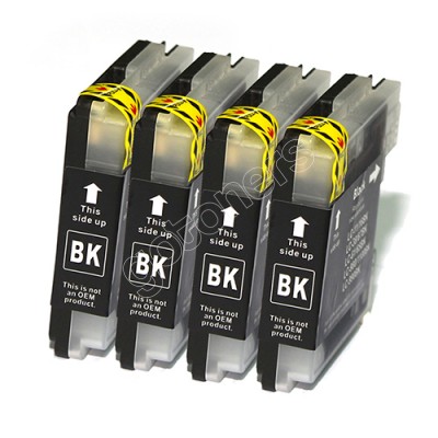 Gotoners™ Brother New Compatible LC61BK Black Inkjet Cartridge, Standard Yield, 4 Pack