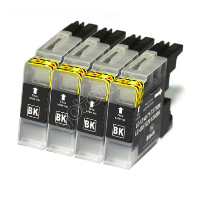 Gotoners™ Brother New Compatible LC71BK Black Inkjet Cartridge, Standard Yield, 4 Pack