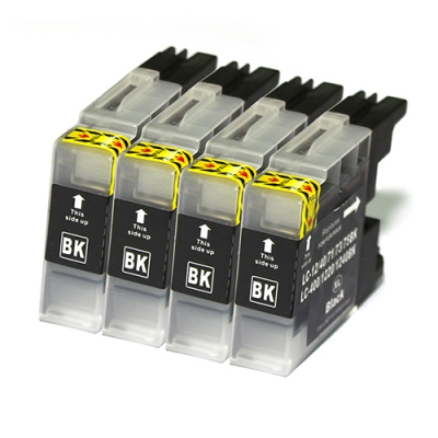 Gotoners™ Brother New Compatible LC71BK Black Inkjet Cartridge, Standard Yield, 4 Pack