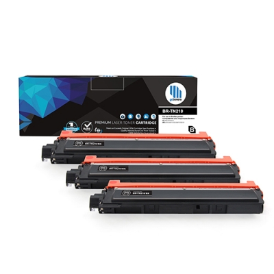 Gotoners™ Brother New Compatible TN-210BK Black Toner, Standard Yield, 3 Pack