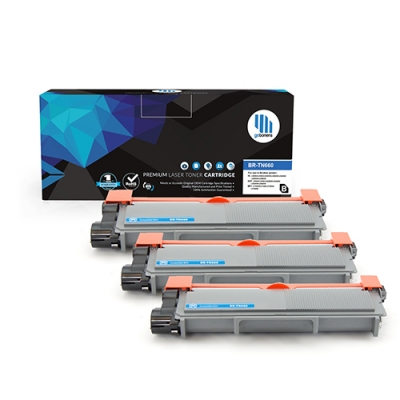 Gotoners™ Brother New Compatible TN-660BK Black Toner, High Yield Version of TN-630BK, 3 Pack