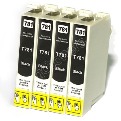 Gotoners™ Epson New Compatible T0781 Black Inkjet Cartridge, Standard Yield, 4 Pack