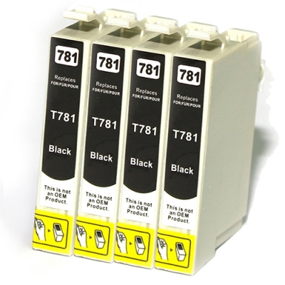 Gotoners™ Epson New Compatible T0781 Black Inkjet Cartridge, Standard Yield, 4 Pack