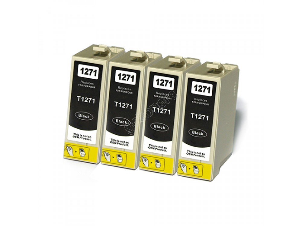 Gotoners™ Epson New Compatible T1271 Black Inkjet Cartridge, Standard Yield, 4 Pack
