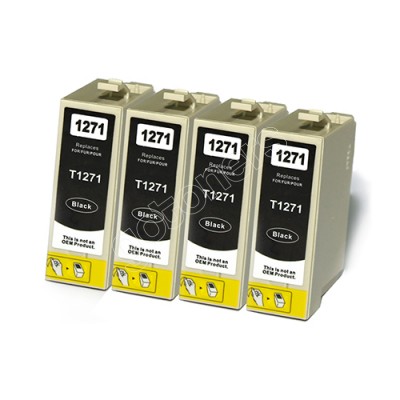 Gotoners™ Epson New Compatible T1271 Black Inkjet Cartridge, Standard Yield, 4 Pack