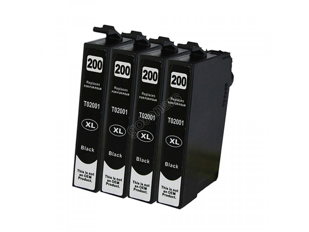Gotoners™ Epson New Compatible T2001 Black Inkjet Cartridge, Standard Yield, 4 Pack