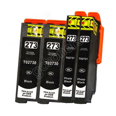 Gotoners™ Epson New Compatible T2730+T2731 Black Inkjet Cartridge, Standard Yield, 4 Pack