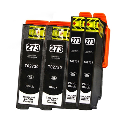 Gotoners™ Epson New Compatible T2730+T2731 Black Inkjet Cartridge, Standard Yield, 4 Pack