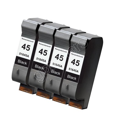 Gotoners™ HP Compatible 45 (51645A) Black Remanufactured Inkjet Cartridge, Standard Yield, 4 Pack
