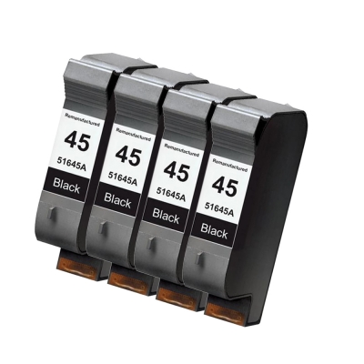 Gotoners™ HP Compatible 45 (51645A) Black Remanufactured Inkjet Cartridge, Standard Yield, 4 Pack