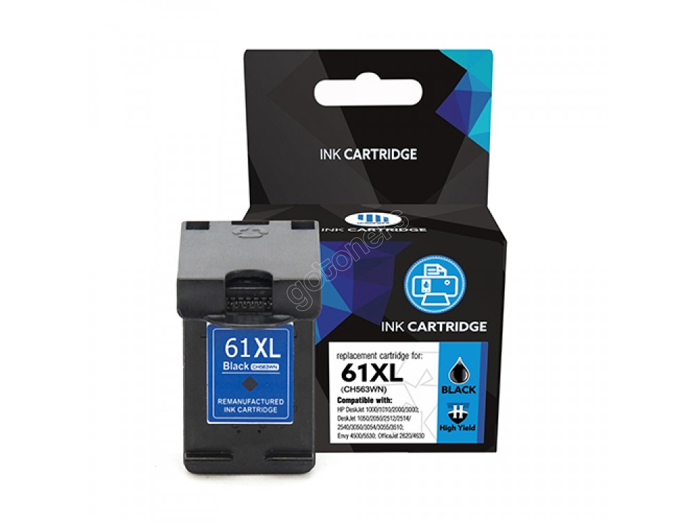 Gotoners™ HP Compatible 61XL BK (CH563HE) Black Remanufactured Inkjet Cartridge, High Yield