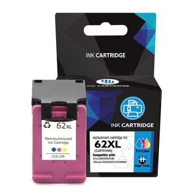 Gotoners™ HP Compatible 62XL C Tri-Color Remanufactured Inkjet Cartridge, High Yield