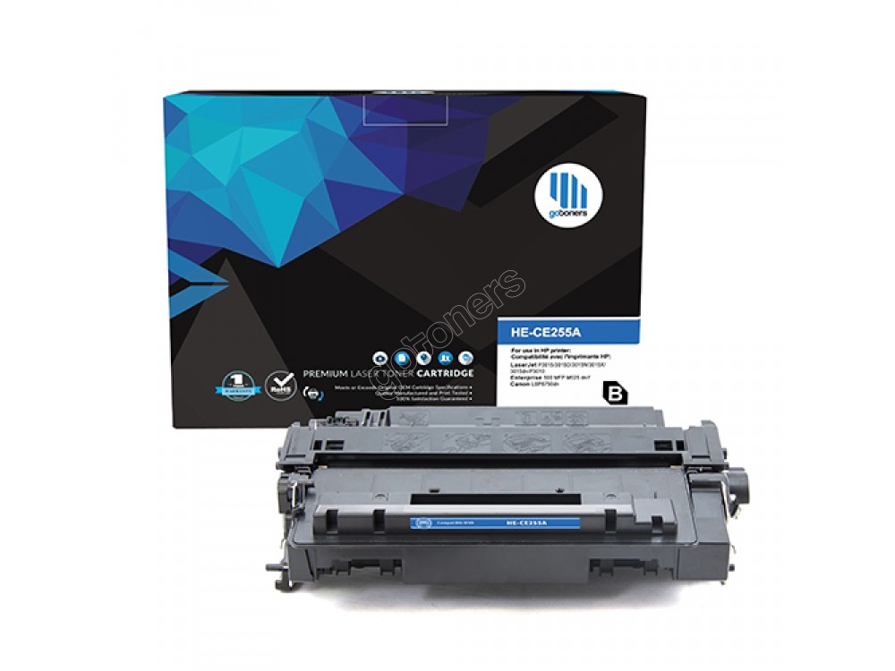 Gotoners™ HP New Compatible CE255A (55A) Black Toner, Standard Yield