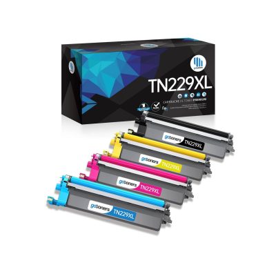 Gotoners - Gotoners [With Chip] Brother TN229XL TN-229XL Combo Compatible BK/C/M/Y High Yield Toner Cartridge - 4 Pack