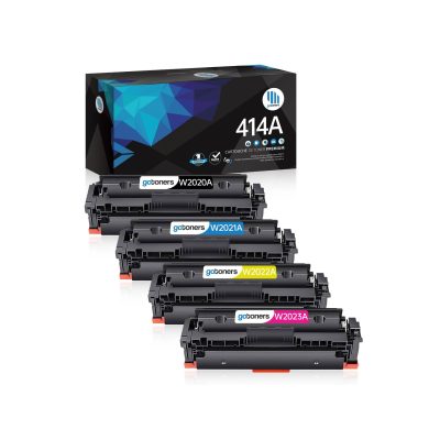 Gotoners - Gotoners [With Chip] HP W2020A/1/2/3A 414A Compatible BK/C/M/Y Standard Yield Toner Cartridge - 4 Pack