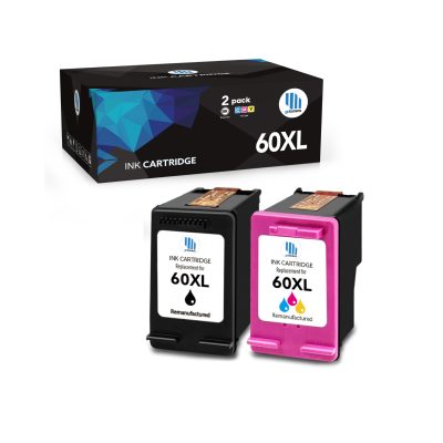 Gotoners - Gotoners HP 60XL CC641WN CC644WN Combo Remanufactured Black & Color High Yield Ink Cartridge - 2 Pack
