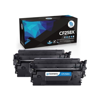 Gotoners - Gotoners [With Chip] HP CF258X 58X Compatible Black High Yield Toner Cartridge -2 Pack