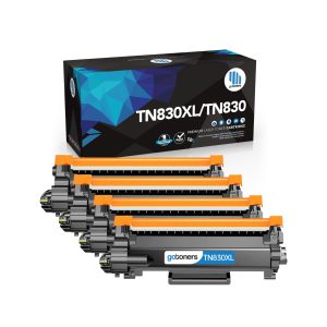Gotoners - Gotoners [With Chip] Brother TN-830XL TN830XL Compatible Black Toner Cartridge High Yield -4 Pack