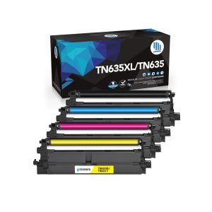 Gotoners - Gotoners [With Chip] Brother TN635XL TN-635XL TN635 TN-635 Combo Compatible BK/C/M/Y High Yield Toner Cartridge - 4 Pack