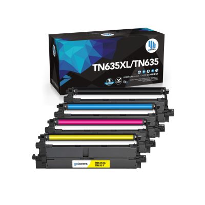 Gotoners - Gotoners [With Chip] Brother TN635XL TN-635XL TN635 TN-635 Combo Compatible BK/C/M/Y High Yield Toner Cartridge - 4 Pack